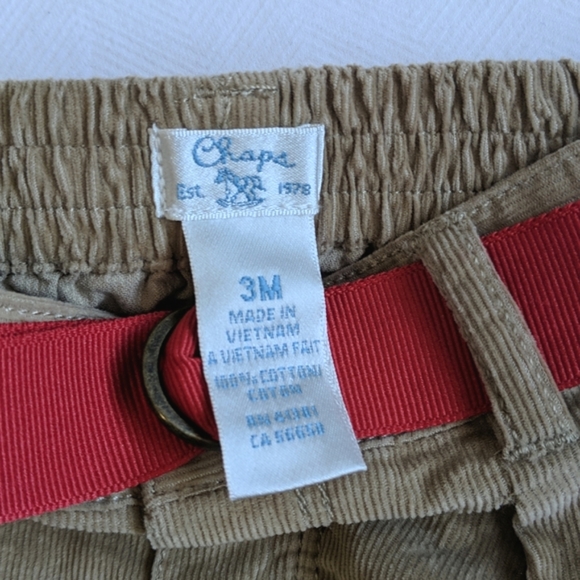 chaps matching holiday outfit set red plaid shirt & corduroy pants 3 months baby - Picture 7 of 8